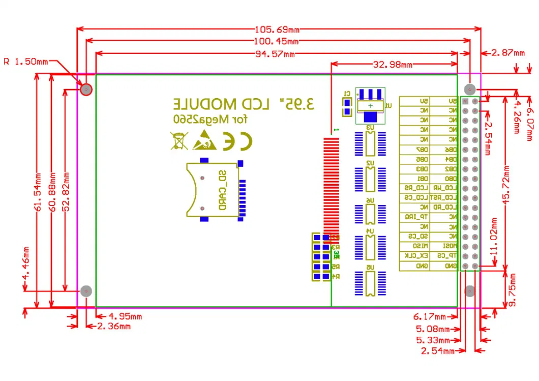 4.0 Inch 320X480 Arduino Mega2560 TFT LCD Module Display Screen 8bit Parallel Interface with Touch Panel