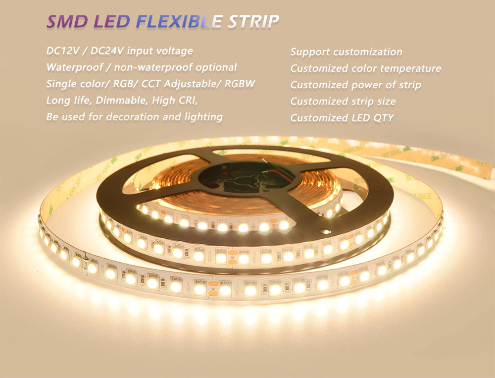 SMD5050 RGBW Flexible LED Tape Light DC24V Color Changing LED Strip Lights